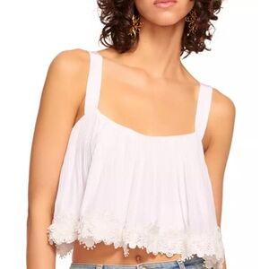 Ramy Brook Sleeveless Floral Lace Appliqué Top‎